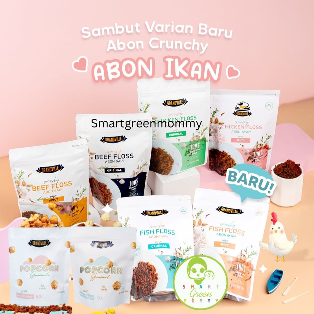 Grandville Abon Original / abon anak No MSG halal mpasi / Grandville Popcorn Gourmet / Kerupuk Kalsium / Locca Teri / Locca Shirasu / Locca Kremesan