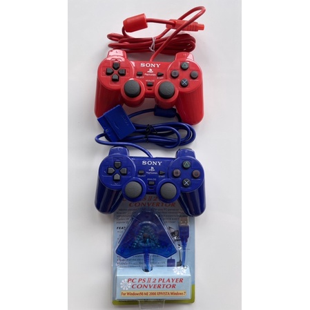 Stick ps2 warna stabilo paket(stick 2pcs)(converter 1pcs)promo