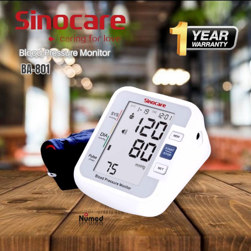 Sinocare BA-801 Alat Cek Tensi Meter Tekanan Darah Digital Otomatis / Tensimeter Digital Sinohearth BA 801