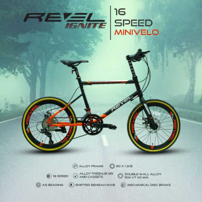 Sepeda Balap Minivelo revel ignite 16 speed sepeda minivelo Murah harga terjangkau
