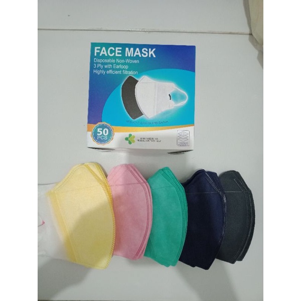 READY STOK DUCKBILL CAREION GARIS EARLOOP 3 PLY CAREION FACE MASK HIJAU TOSCA PINK GREY UNGU KUNING MERAH HIJAU ARMY