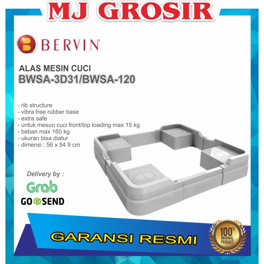 BERVIN BWSA 3D31 BWSA 120 DUDUKAN ALAS TATAKAN MESIN CUCI