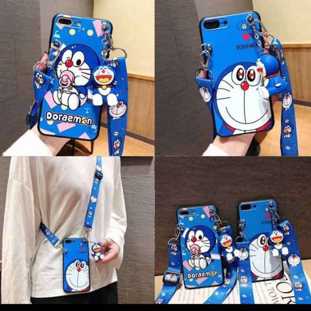 Case kesing doraemon ada tali dan gantungan a5s/a7/a12 a5/a9 2020 y12/y15/y17 y Reno 4F a1k y91c a3s