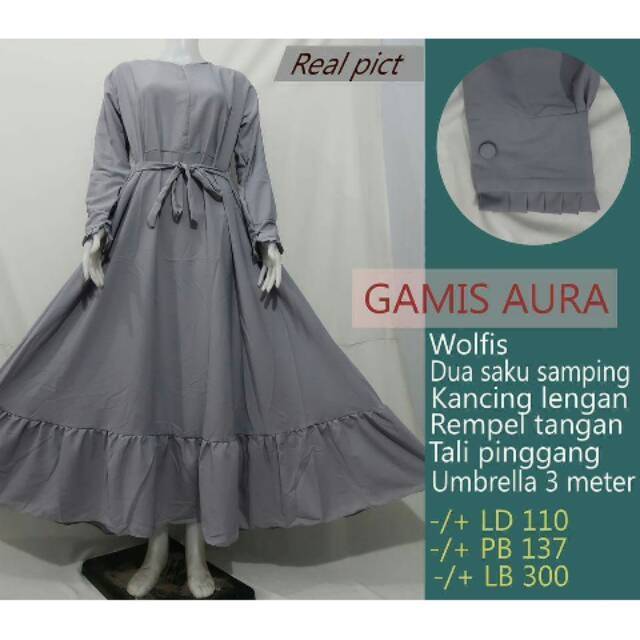 Model Gamis Polos Rempel