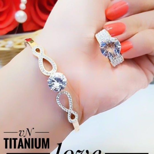 Titanium Gelang dan Cincin 0725q