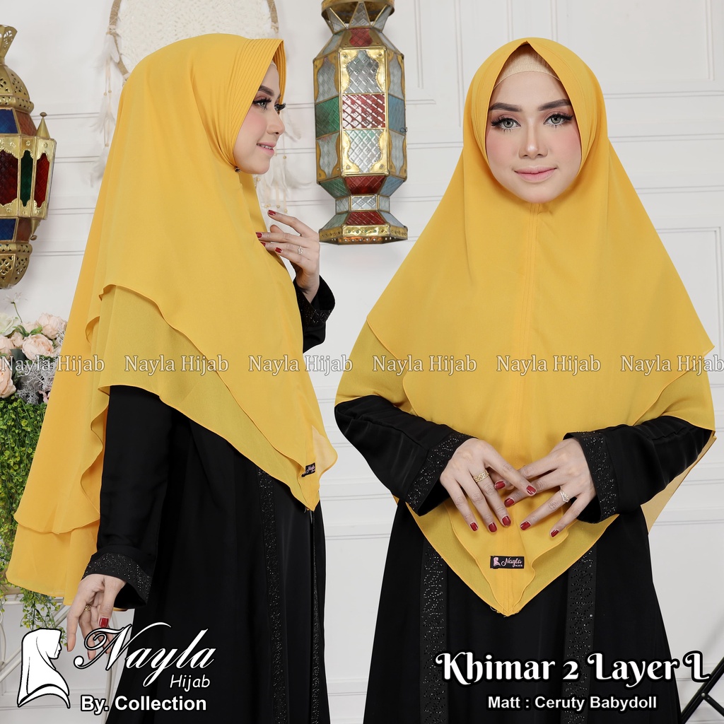 KHIMAR 2 LAYER SIZE L CERUTY BABYDOLL KERUDUNG CERUTY JUMBO ORIGINAL BY NAYLA HIJA'B