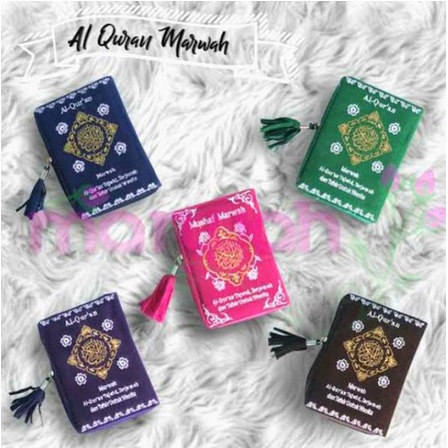 Al Quran RAIN BOW Wanita Beludru Terjemah Tajwid warna Marwah A6 Resleting REGULER