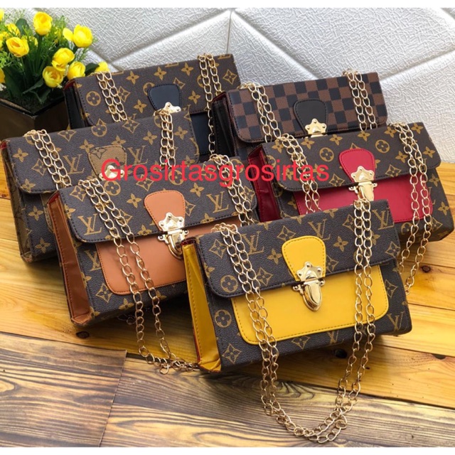 Tas slempang RANTE LV KUNCI KOTAK LOKAL UK 23x14cm kode 3373