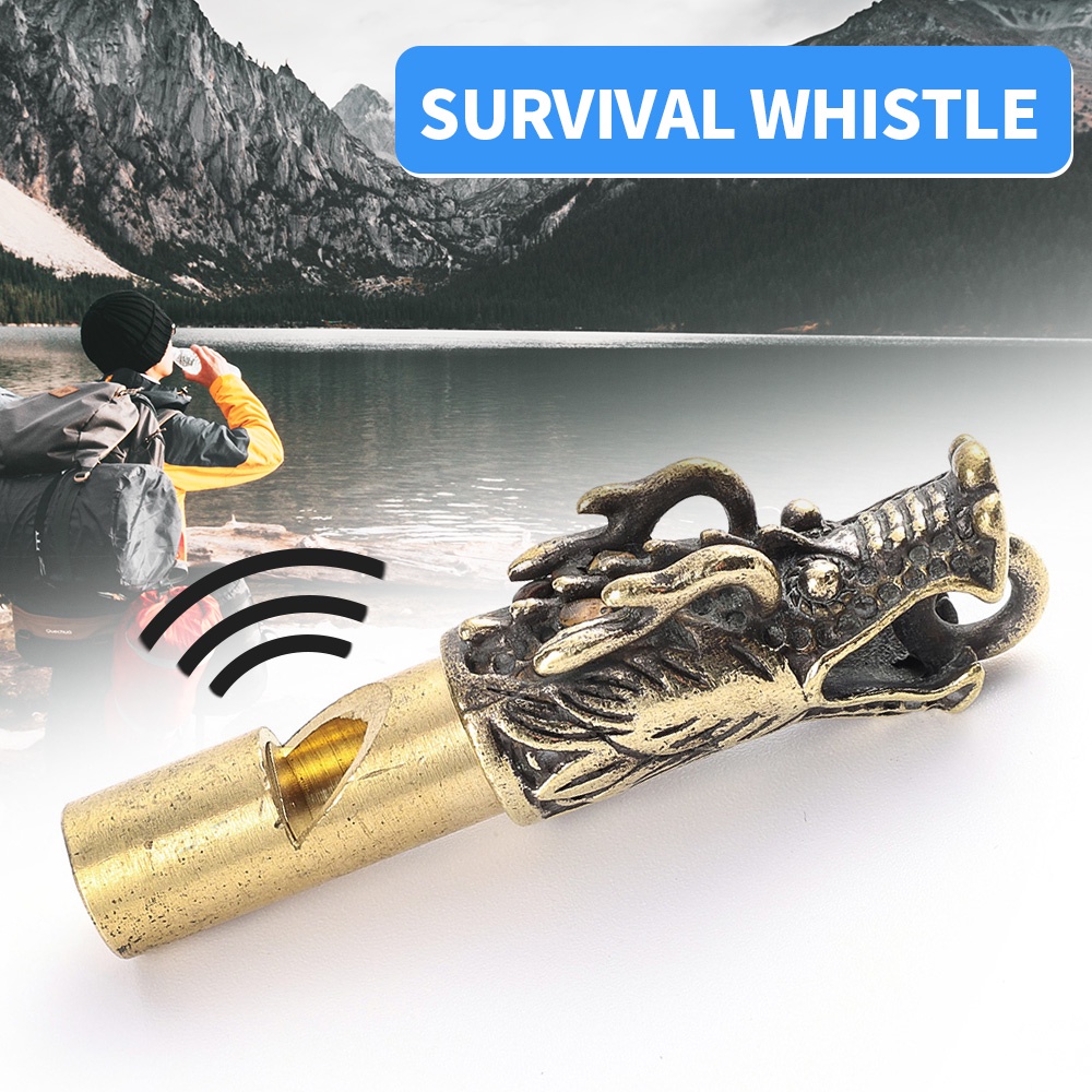 Peluit Kuningan Mini Retro Portable Dengan Gantungan Kunci Untuk Survival Outdoor