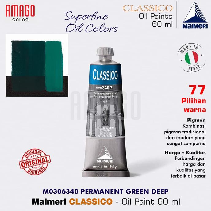 

{{BAYAR DI TEMPAT}} MAIMERI CLASSICO - OIL PAINT - PERMANENT GREEN DEEP - 60ML - M0306340 EKSLUSIF