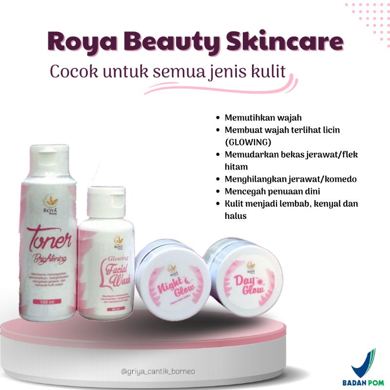PAKET SKINCARE VIRAL /Paket Basic Roya Beauty Skincare /BPOM /AMAN / Tanpa Efek Samping / Anti Penua