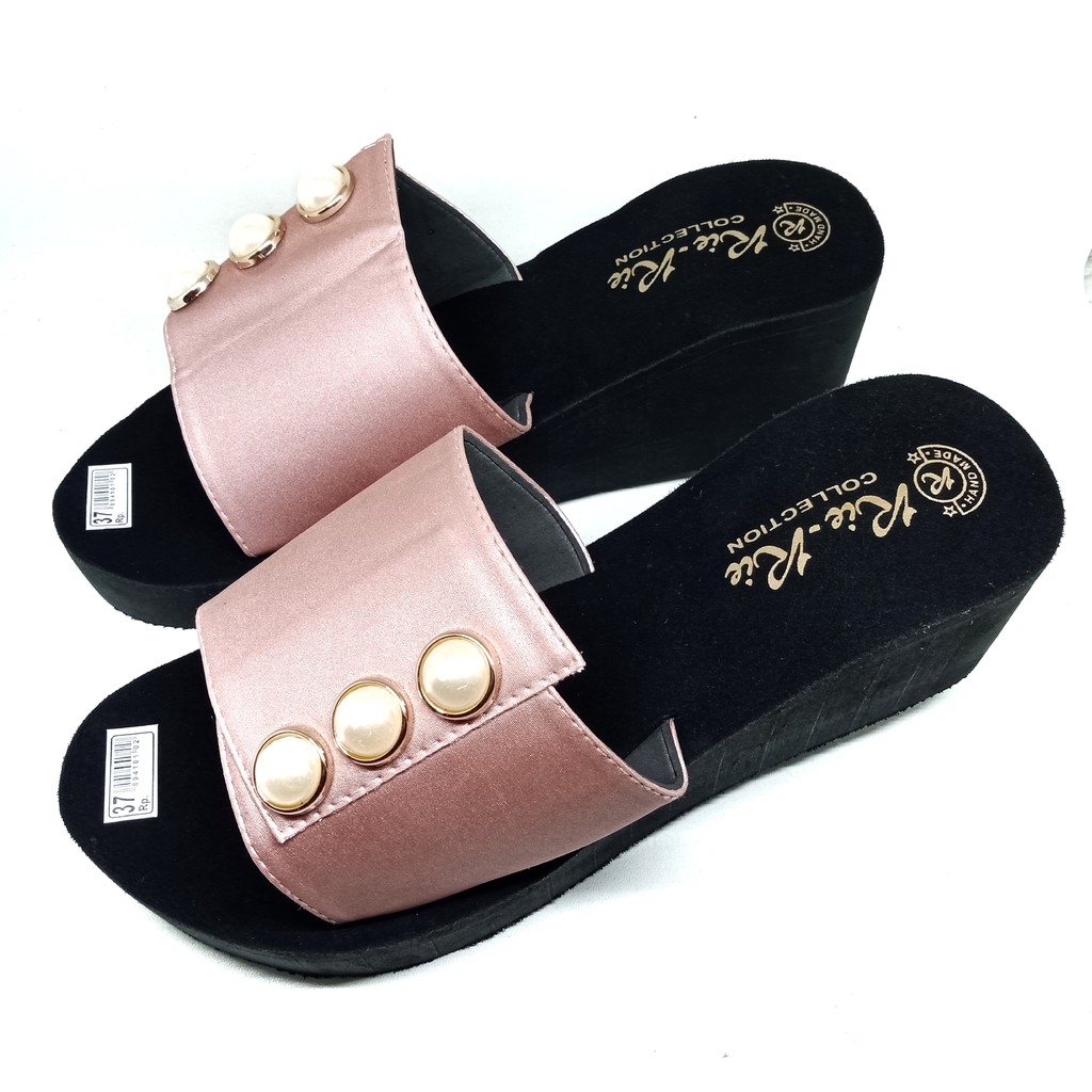 sandal wedges spon wanita kokop/selop permata