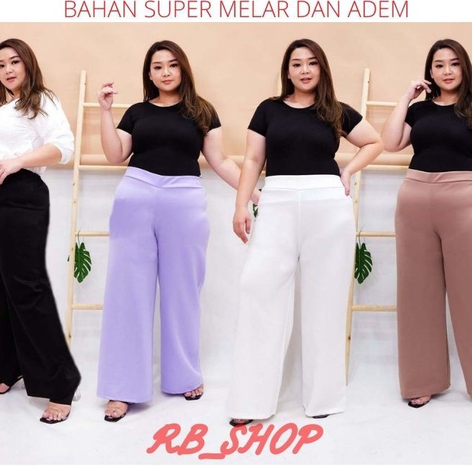 COD✔️ ALL SIZE REMAJA &amp; JUMBO EDISI up BB 90kg / 4XL READY ~ KULOT LOOSE PANTS | Scuba Premium TEBAL &amp; NYAMAN celana panjang wanita/big size XXXL/ibu hamil/kasual/bawahan muslimah
