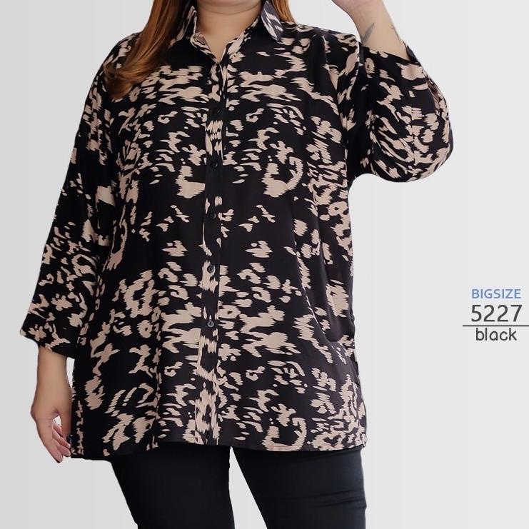 MALL BAJU ATASAN KEMEJA WANITA LD 130cm XXL XXXL KERJA KANTOR 5227 BAJU HAMIL MENYUSUI OVERSIZE PLUS