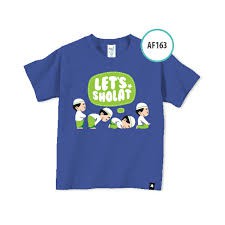 Kaos Afrakids AF163 &quot; Let's Sholat &quot; Pendek