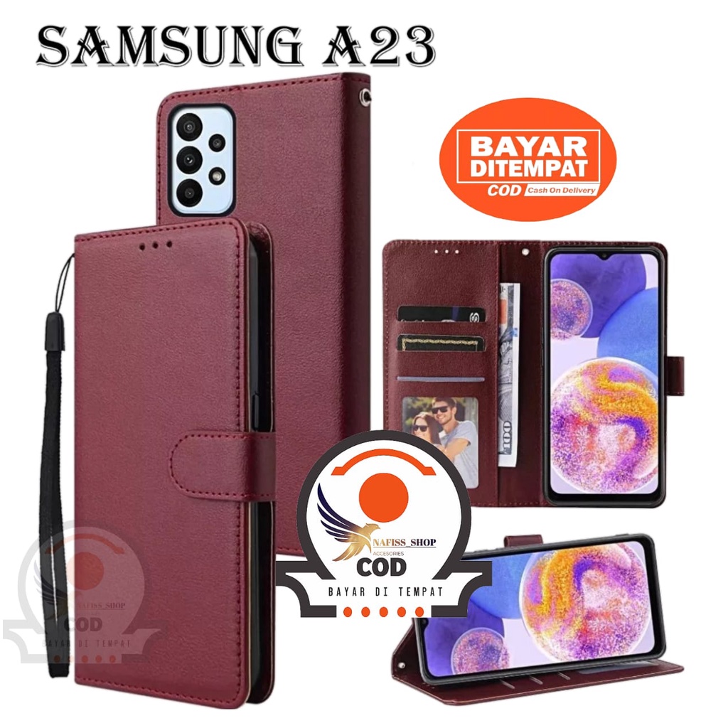 Case Flip Samsung Galaxy A23 Dompet Hp untuk Samsung Galaxy A23 Leather Flip Case standing flip Leat