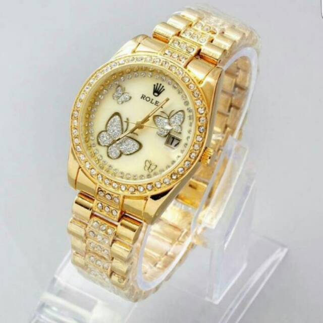 JAM TANGAN ROLEX BUTTERFLY GOLD KW SUPER