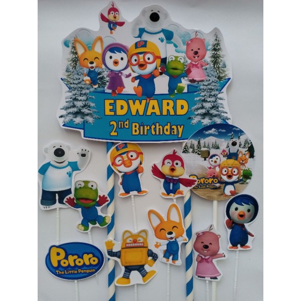 Jual TOPPER CAKE - HIASAN KUE ULANG TAHUN KHITANAN GAMBAR PORORO AND