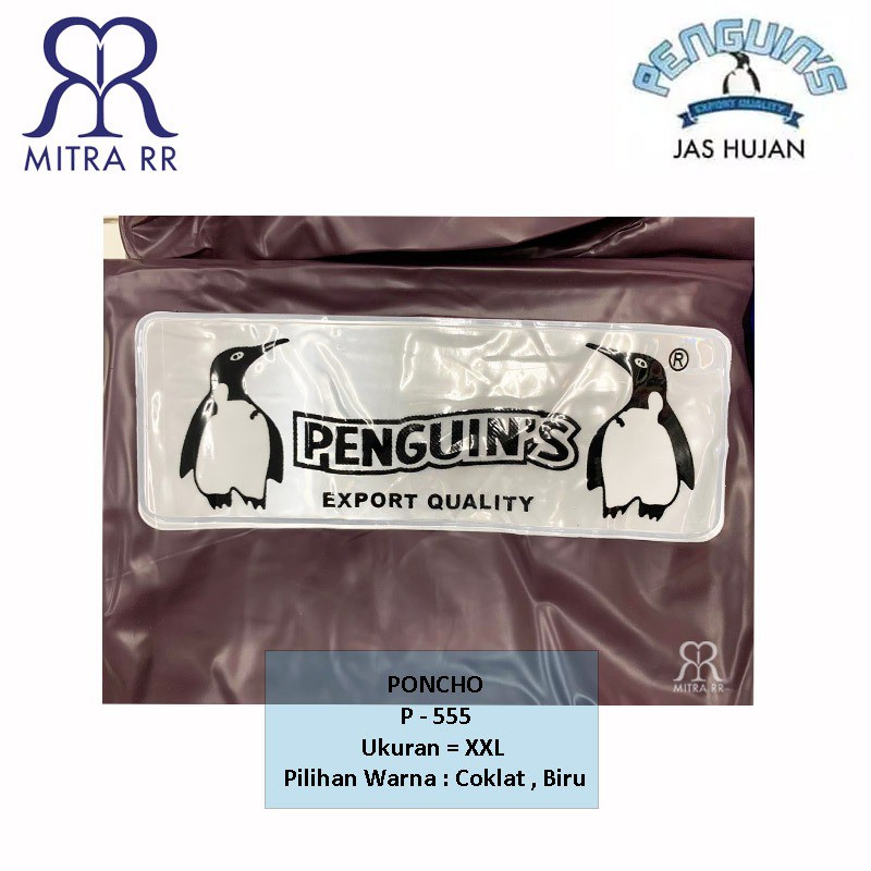 Jas Hujan Poncho Batman Penguins Pinguin P-555 PVC Tebal