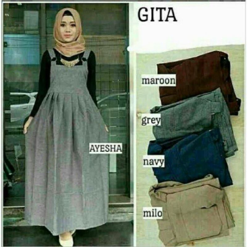 Gita overall fashion muslim remaja wanita