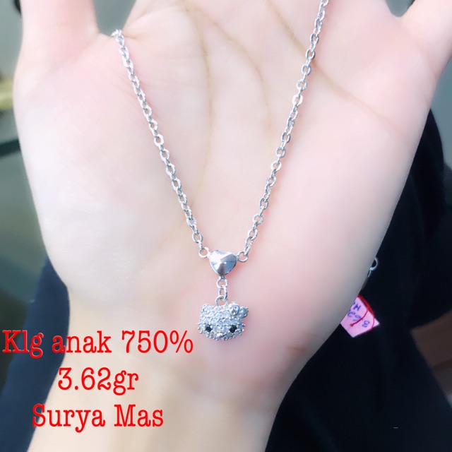 Kalung anak buah emas 750%