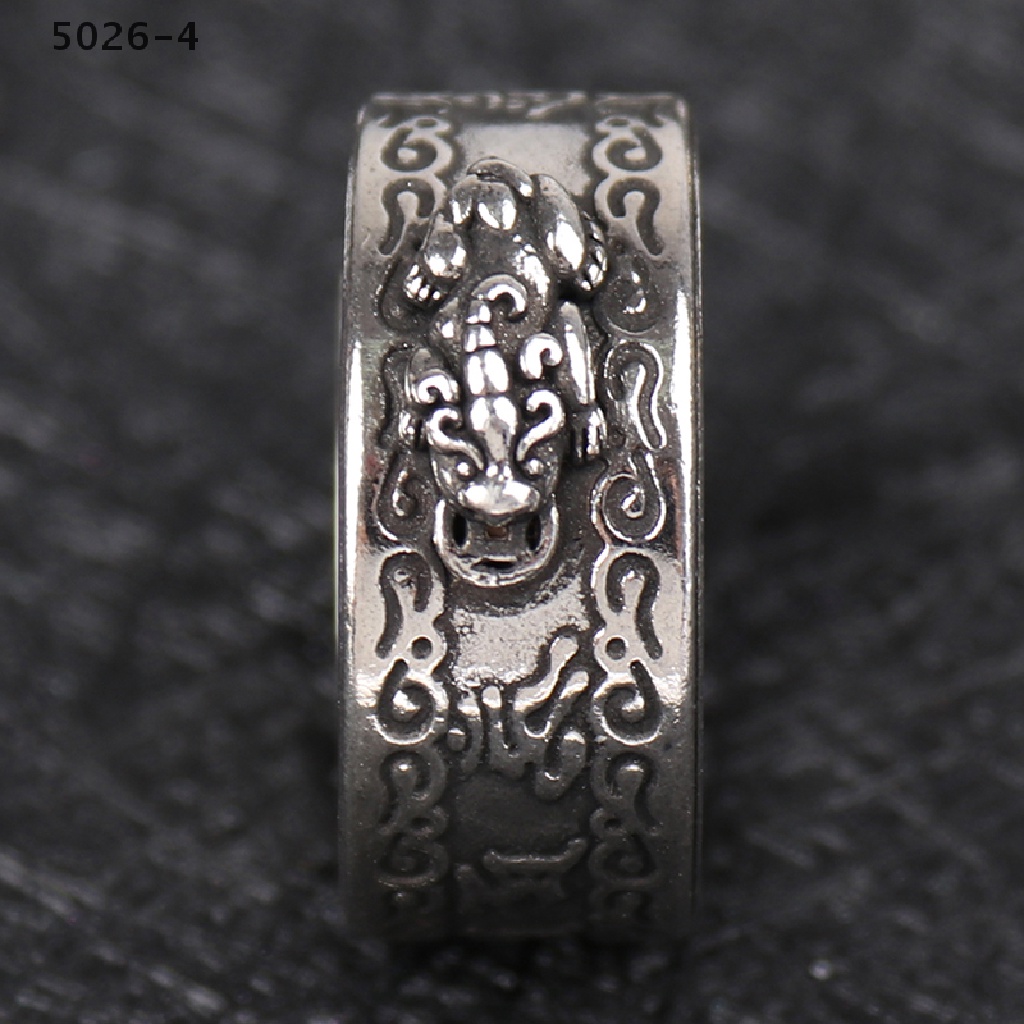 5026-4 Feng Shui Pixiu Mani Mantra Protection Wealth Ring Best Lucky Adjustable Jewlery 5026-4