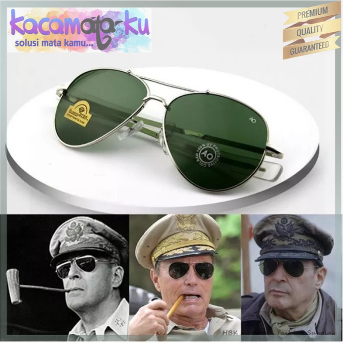 Kacamata Sunglass Aviator Pilot AO Hard Diamond Fullset