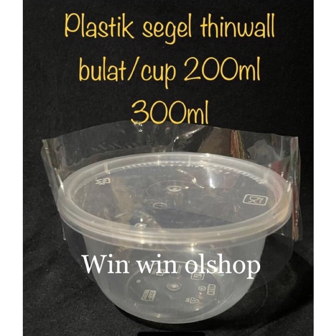 plastik segel cup/plastik segel bowl/segel plastik thinwall bulat 200ml 300ml
