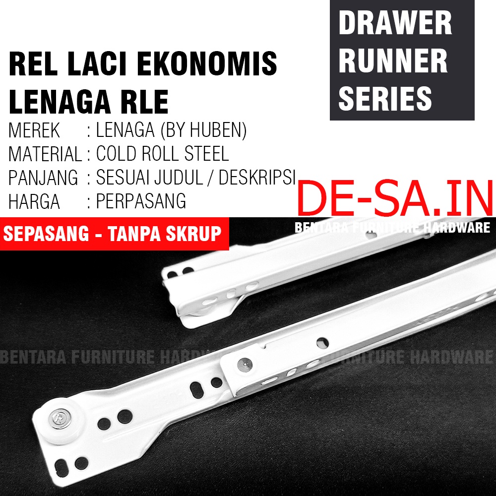 25CM HUBEN RLH 250 MM-  LENAGA RLE REL LACI MURAH PINTU KABINET BEIGE DRAWER RUNNER CABINET SLIDE 25 CM