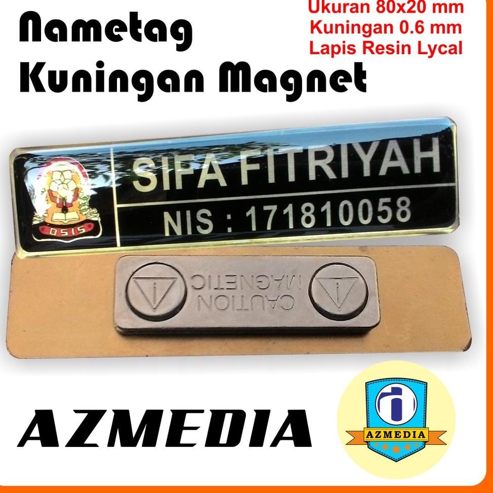 

56v^ Nametag Kuningan Magnet