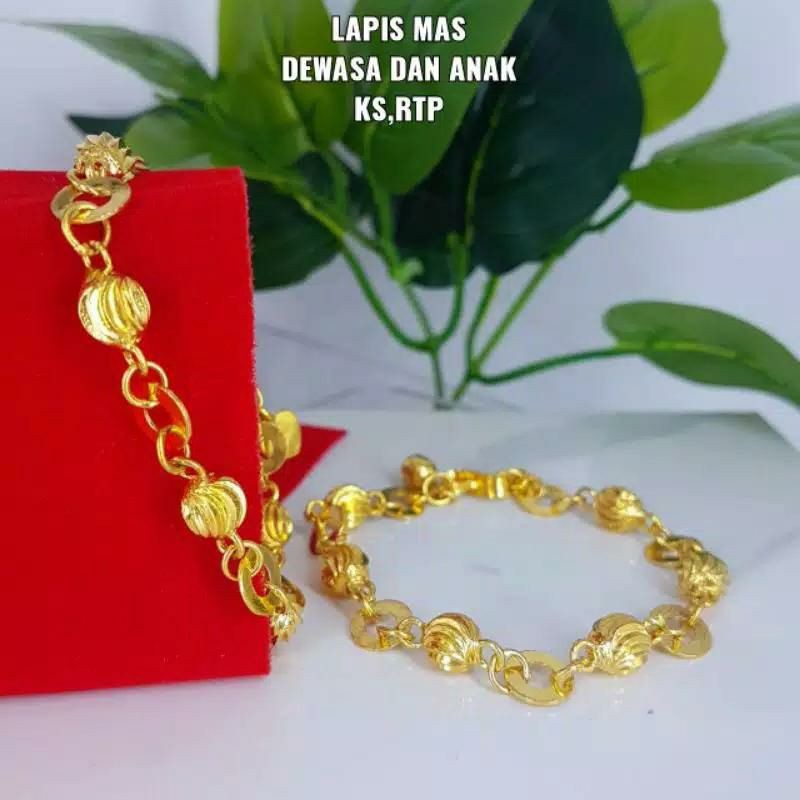 gelang bulat merica replika emas London 24K persis sperti emas asli