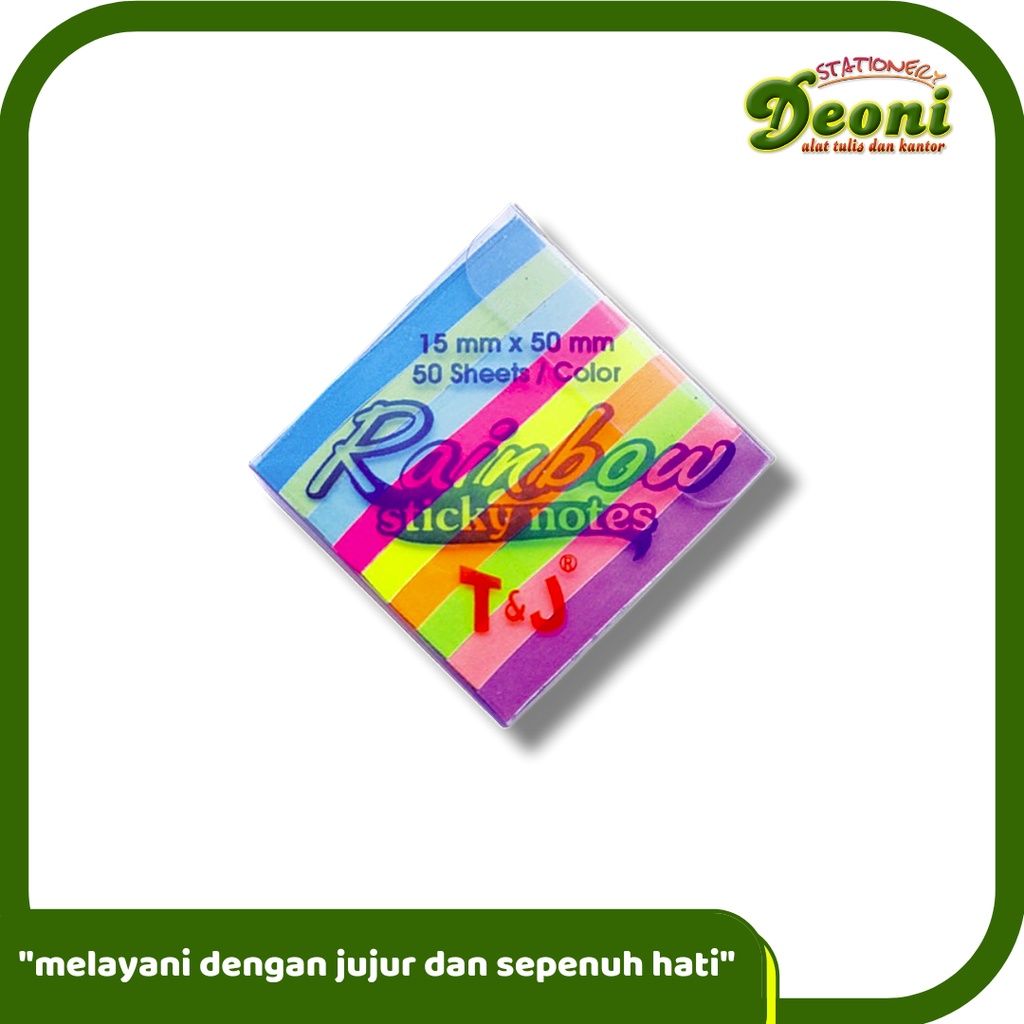 

TJ Rainbow Sticky Notes 15x50mm 450 Lembar