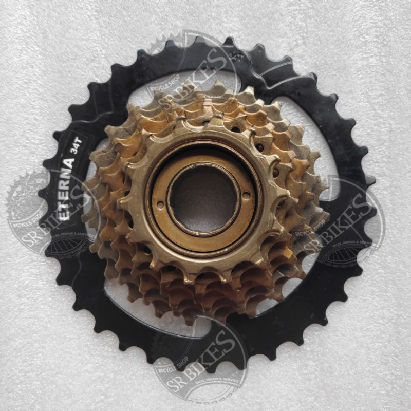 Freewheel Gir Susun 7 Speed Sepeda 14-34T MEGARANGE. ULIR DRAT. ETERNA