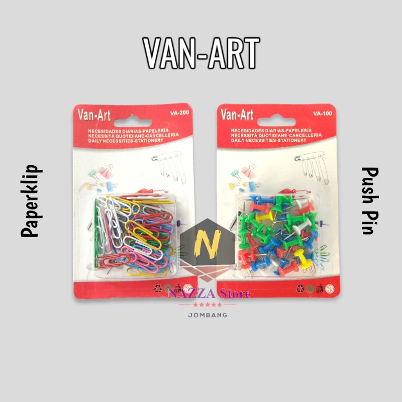 

VAN-ART Paperklip Trigonal & Push Pin warna warni