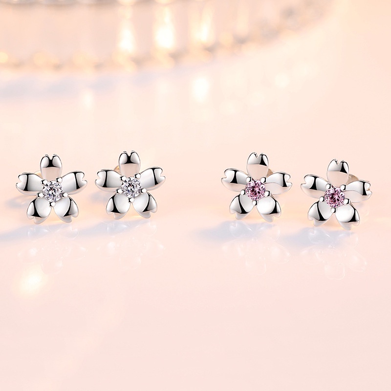 Anting Perak 925 Wanita Shili Peach Blossom Fashion Perhiasan/Subang Telinga anting perempuan