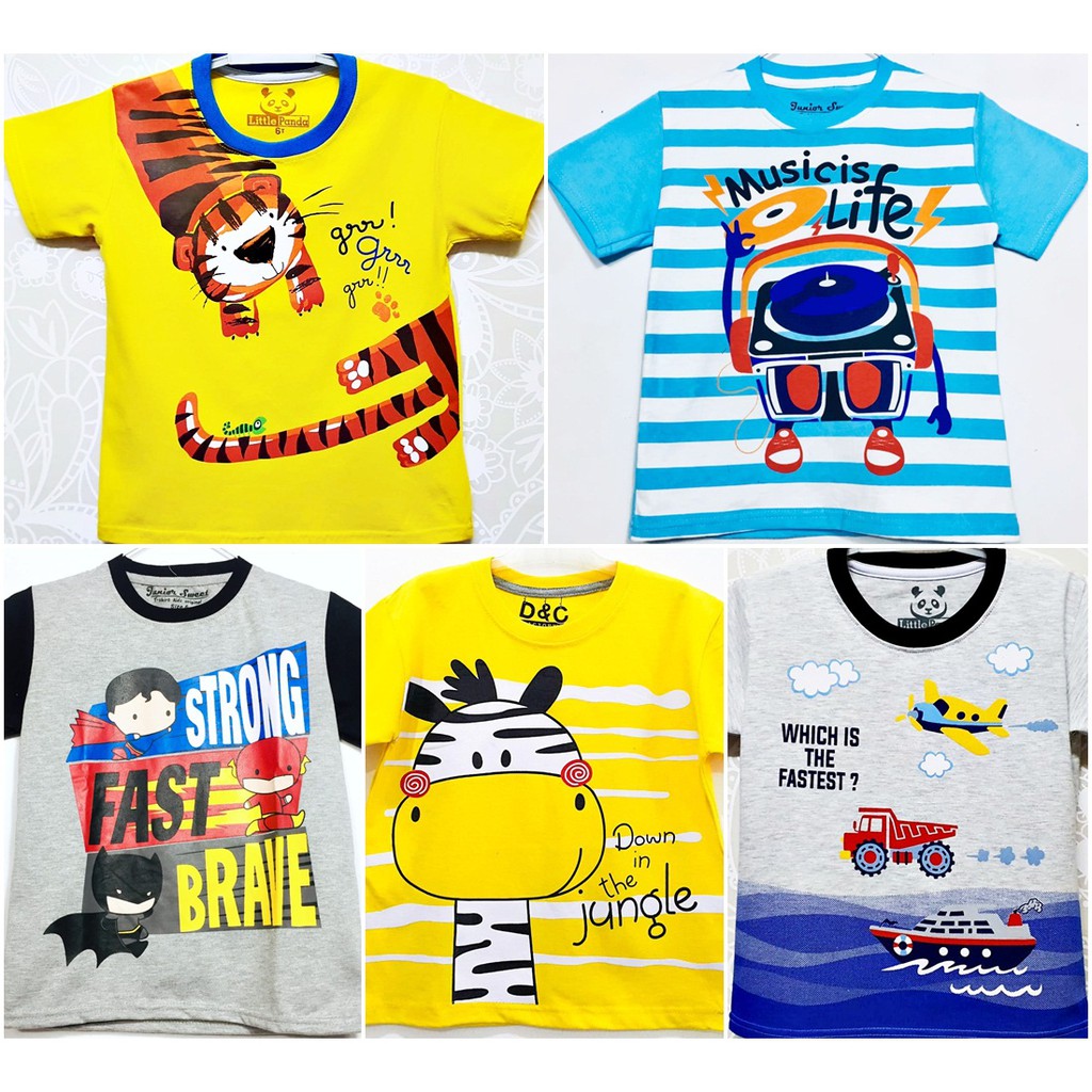  HOT PROMO Baju  Kaos  Anak  Karakter Motif Jerapah Kuning 