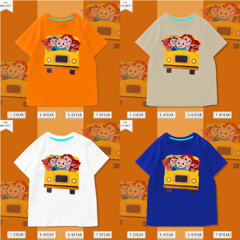 KAOS ANAK COCOMELON LAKI-LAKI&amp;PEREMPUAN/COTTON 24S ANTIBAKTERIAL