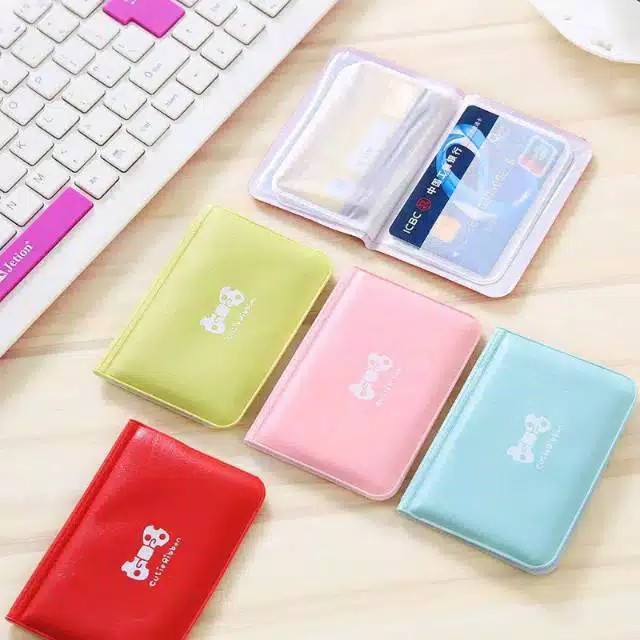 Cute Ribbon Dompet Kartu Mini Card Holder Lucu Atm Plastik Motif Cute Ribbon (Isi 12 Kartu)