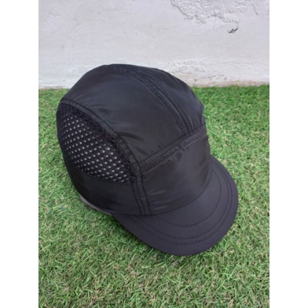 cyclingcap topi sepeda hitam polos
