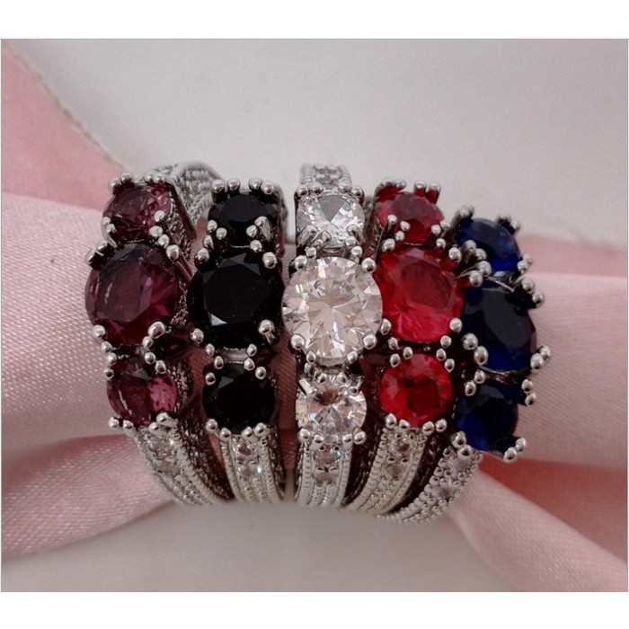 Cincin Pernikahan Dengan Batu Safir - FAS158 - Putih 6