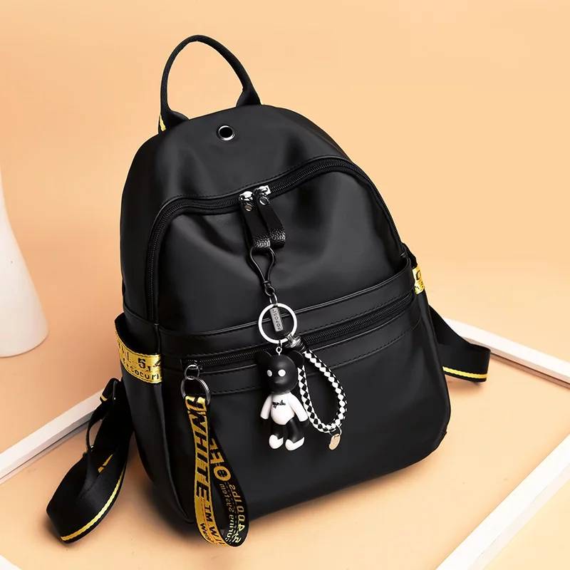 &quot;aurabagss&quot; - Tas Wanita Tas Ransel Wanita Semi Import Water Proof Backpack Wanita Hitam Motif Like This Korea Multifungsi Bisa Buat Tas Sekolah Kuliah &amp; Kerja