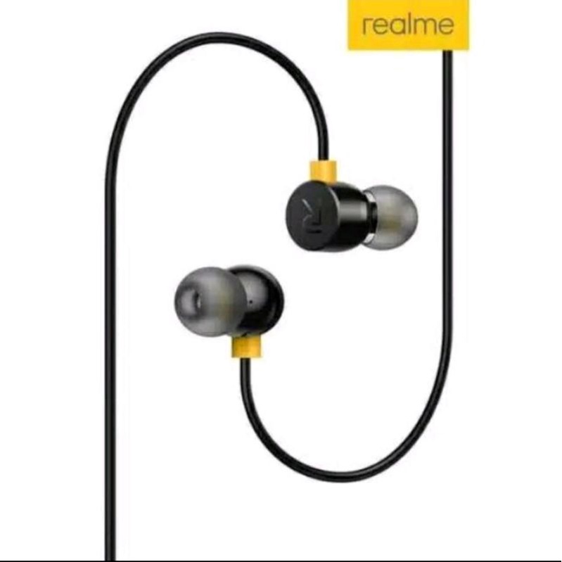 Hf handset handsfree earphone Realme magnet (packing kotak)