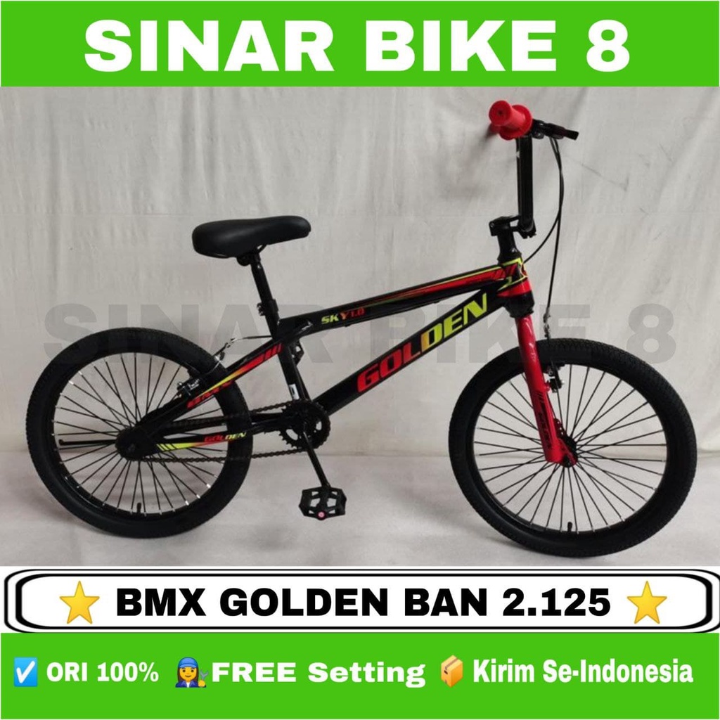 Sepeda Anak Laki 20 Inch BMX GOLDEN Ukuran  Ban 2.125