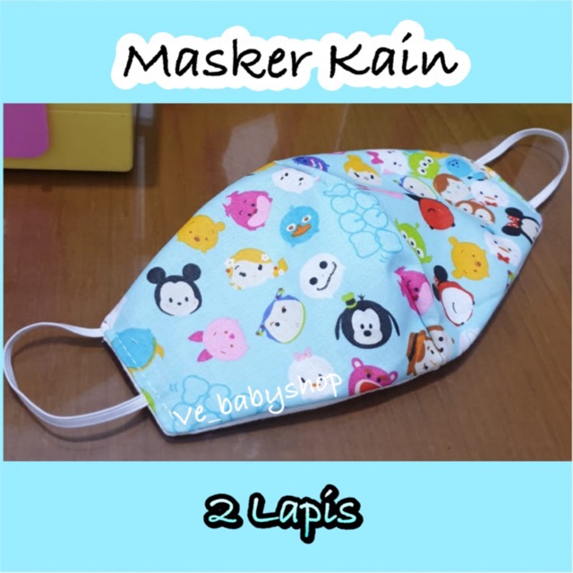 Masker Anak &amp; Dewasa 2 lapis motif random