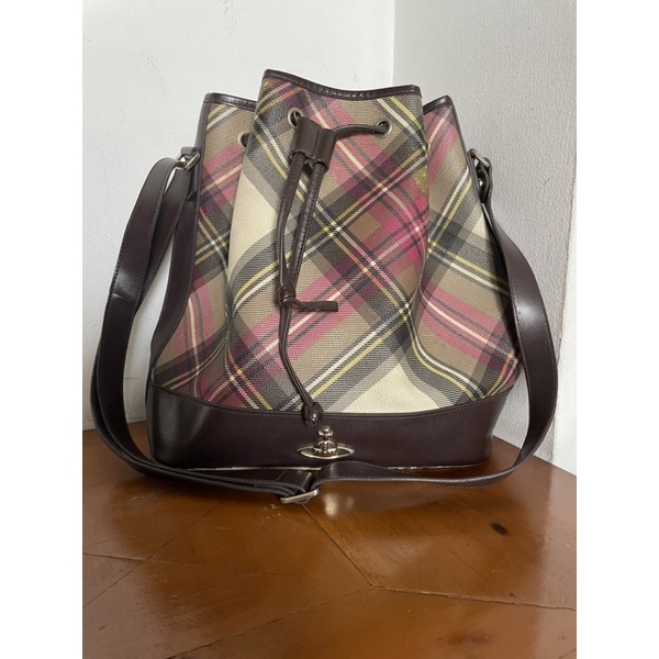 preloved vivienne westwood bucket bag plaid