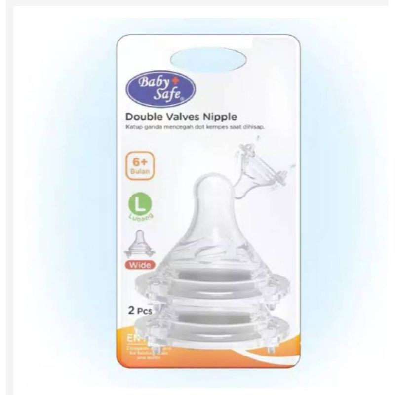 Botol Susu Baby Safe Milk Flow DOT Double Valves Natural BPA Free 250Ml WN02P