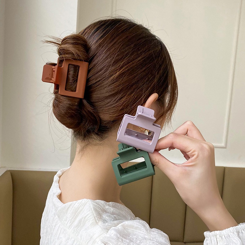 SQUARE MATTE HAIRCLIP JEPIT RAMBUT KOTAK DOFF JEPITAN PERSEGI KOREA CEPOL JEDAI WANITA ANAK HAIR CLIP CLAW AKSESORIS ACCESSORIES WARNA POLOS MEDIUM SIZE