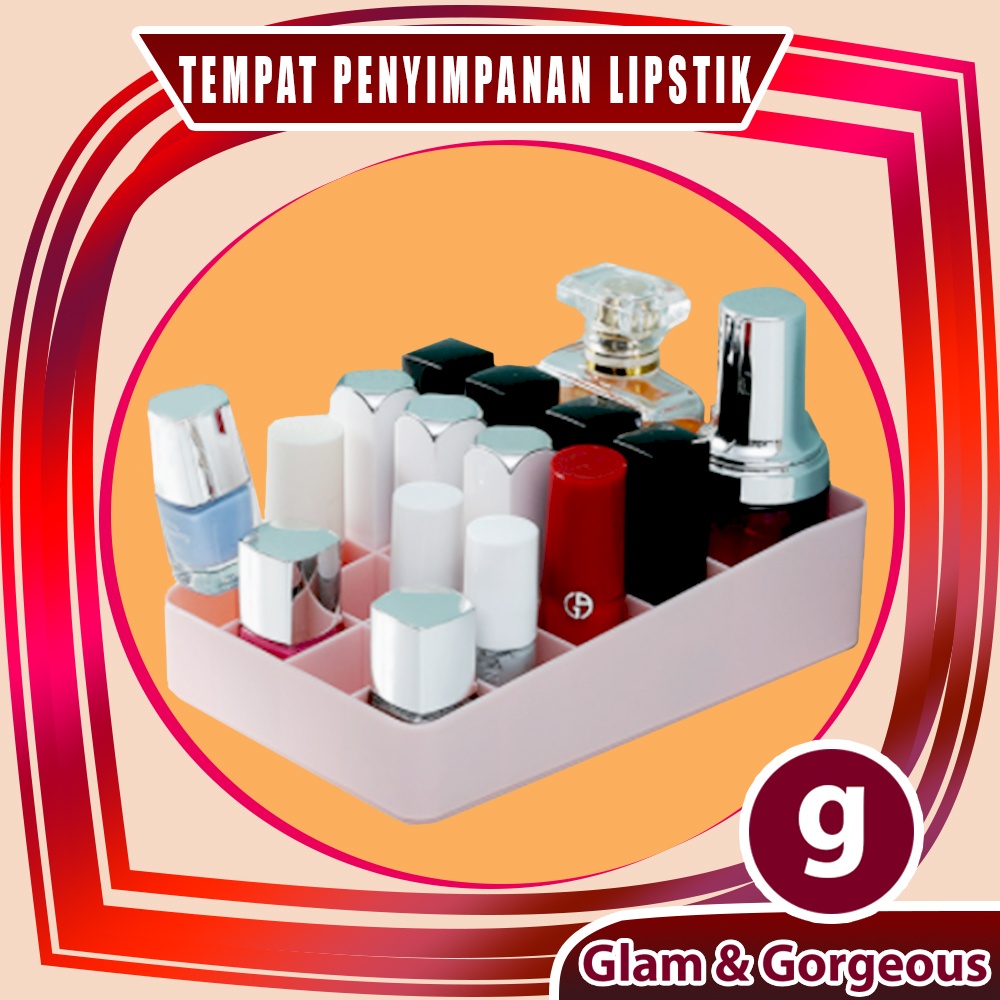 Tempat Penyimpanan Kosmetik Lipstik Plastik 15 Sekat - RKP009