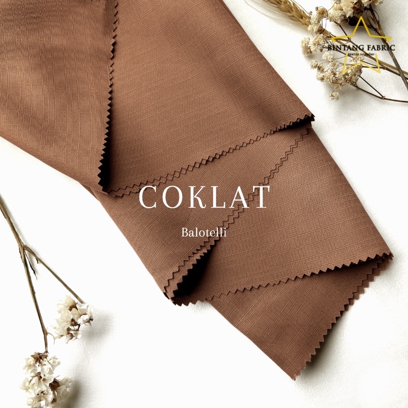 Bahan Bintang Fabric Kain Baloteli Polosan 1 meter-Coklat