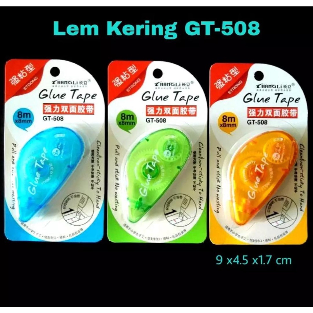 

Lem Kering GT-508 / Lem Kering Roll / Lem Kertas / GLUE TAPE UKURAN L
